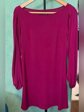 💕✨Laundry by Shelli Segal Long Sleeve Ponte Shift Dress in Berry